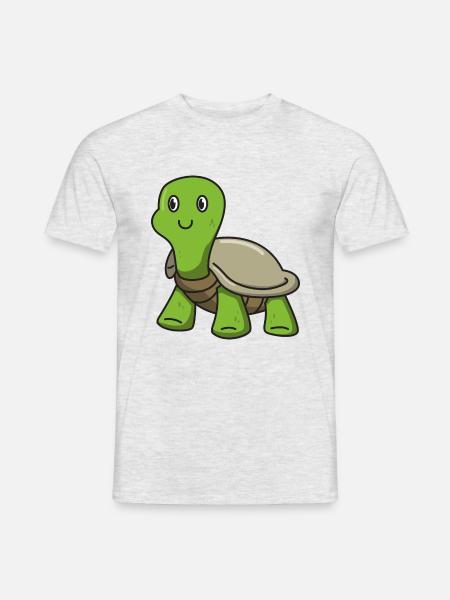 Schildkröte Geschenk Tier Natur Comic Kinder süß - Mænd T-shirt - grå meleret