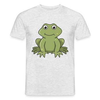 Cadeau grenouille bande dessinée animal vert nature amphibie - T-shirt homme - gris chiné - Devant - AI Model Male 178 dark (178cm)
