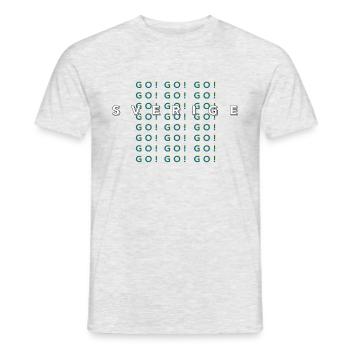 GO GO GO SVERIGE - Men's T-Shirt - heather grey - Front - AI Model Male 178 dark (178cm)