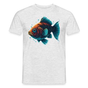 Funny Fish - Men's T-Shirt - heather grey - Front - AI Model Male 178 dark (178cm)