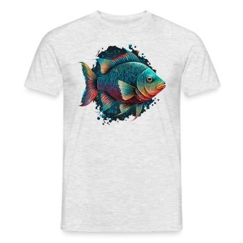 Regenbogenfisch - Männer T-Shirt - Grau meliert - Vorne - AI Model Male 178 dark (178cm)