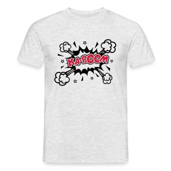 KABOOM, comic speech bubble, cartoon, word balloon - Men's T-Shirt - heather grey - Front - AI Model Male 178 dark (178cm)