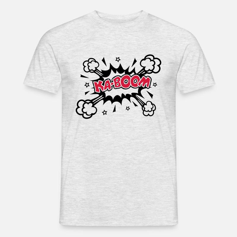 KABOOM, comique, bouffon, ballon, explosion,étoile - T-shirt homme - gris chiné