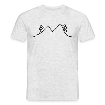 Stick Figure climbers - Men's T-Shirt - heather grey - Front - AI Model Male 178 dark (178cm)