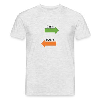Left and right - Men's T-Shirt - heather grey - Front - AI Model Male 178 dark (178cm)