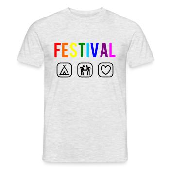 Festival - Festival-goer - Men's T-Shirt - heather grey - Front - AI Model Male 178 dark (178cm)