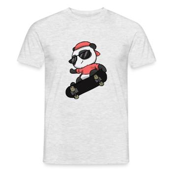 Patineur panda ours skateur panda animal - T-shirt homme - gris chiné - Devant - AI Model Male 178 dark (178cm)