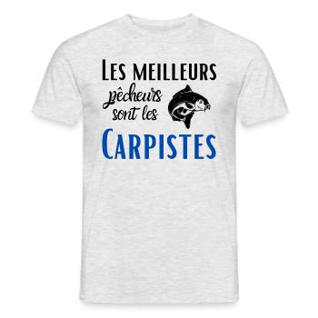 Les meilleurs sont les Carpistes, cadeau pêche - T-shirt homme - gris chiné - Devant - AI Model Male 178 dark (178cm)