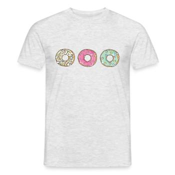 Donut Muffin Kaffee Bunt Essen Lustig Geschenkidee - Männer T-Shirt - Grau meliert - Vorne - AI Model Male 178 dark (178cm)