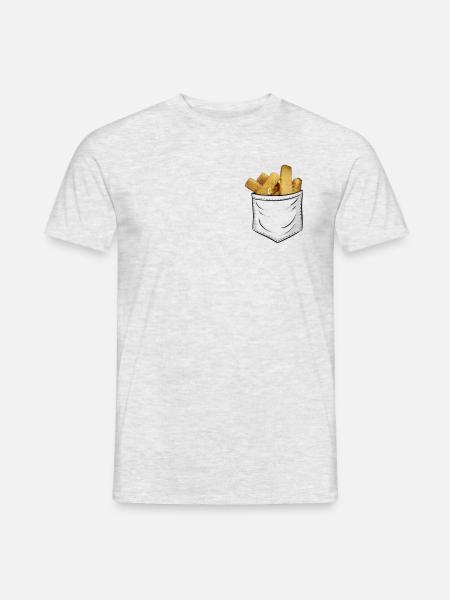 Lustige Fischstäbchen Fast Food in Deiner Tasche - Männer T-Shirt - Grau meliert