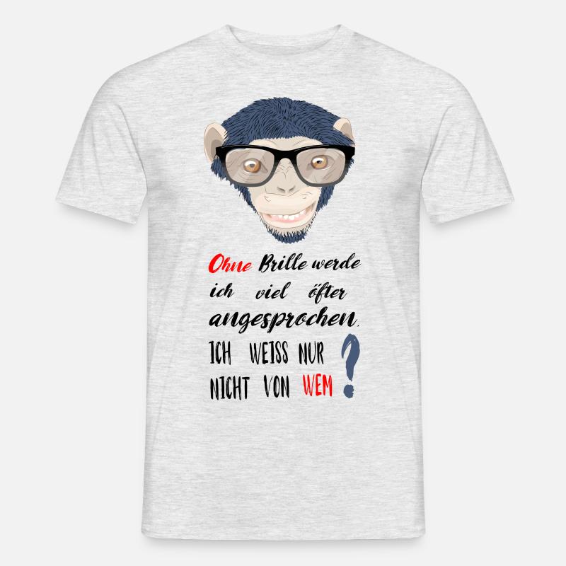 Ohne Brille werde ich viel öfter angesprochen - Männer T-Shirt - Grau meliert