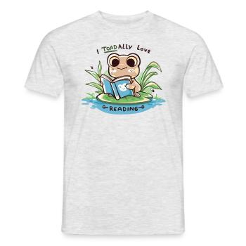 TOADally lieben es zu lesen - Männer T-Shirt - Grau meliert - Vorne - AI Model Male 178 dark (178cm)
