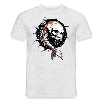 Koi Skull // Skull Fish // Carp FS0171 - Men's T-Shirt - heather grey - Front - AI Model Male 178 dark (178cm)