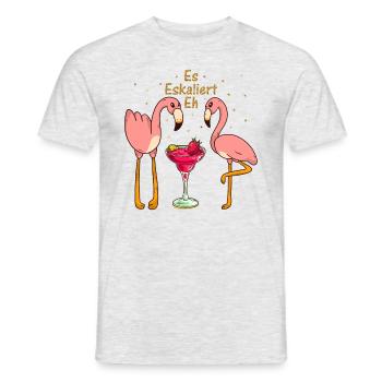 Flamingo Après-Ski Party Vogel Es Eskaliert Eh Fla - Männer T-Shirt - Grau meliert - Vorne - AI Model Male 178 dark (178cm)