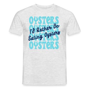Manger Huîtres Fruits de mer Vin Chef - T-shirt homme - gris chiné - Devant - AI Model Male 178 dark (178cm)