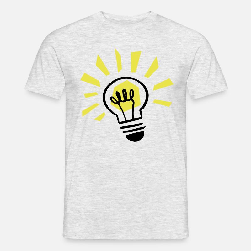 Glühbirne leuchtend / light bulb shining - Männer T-Shirt - Grau meliert