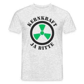 Kernkraft, Ja bitte - Männer T-Shirt - Grau meliert - Vorne - AI Model Male 178 dark (178cm)