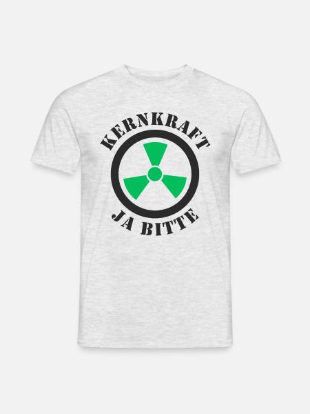 Kernkraft, Ja bitte - Männer T-Shirt - Grau meliert