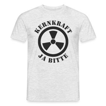 Kernkraft, Ja bitte - Männer T-Shirt - Grau meliert - Vorne - AI Model Male 178 dark (178cm)