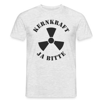 Kernkraft, Ja bitte - Männer T-Shirt - Grau meliert - Vorne - AI Model Male 178 dark (178cm)