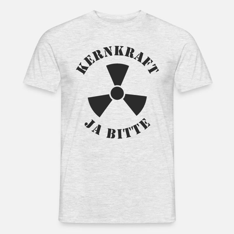 Kernkraft, Ja bitte - Männer T-Shirt - Grau meliert