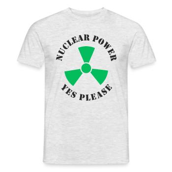 L’énergie nucléaire, oui s’il vous plaît, l’énergie nucléaire - T-shirt homme - gris chiné - Devant - AI Model Male 178 dark (178cm)