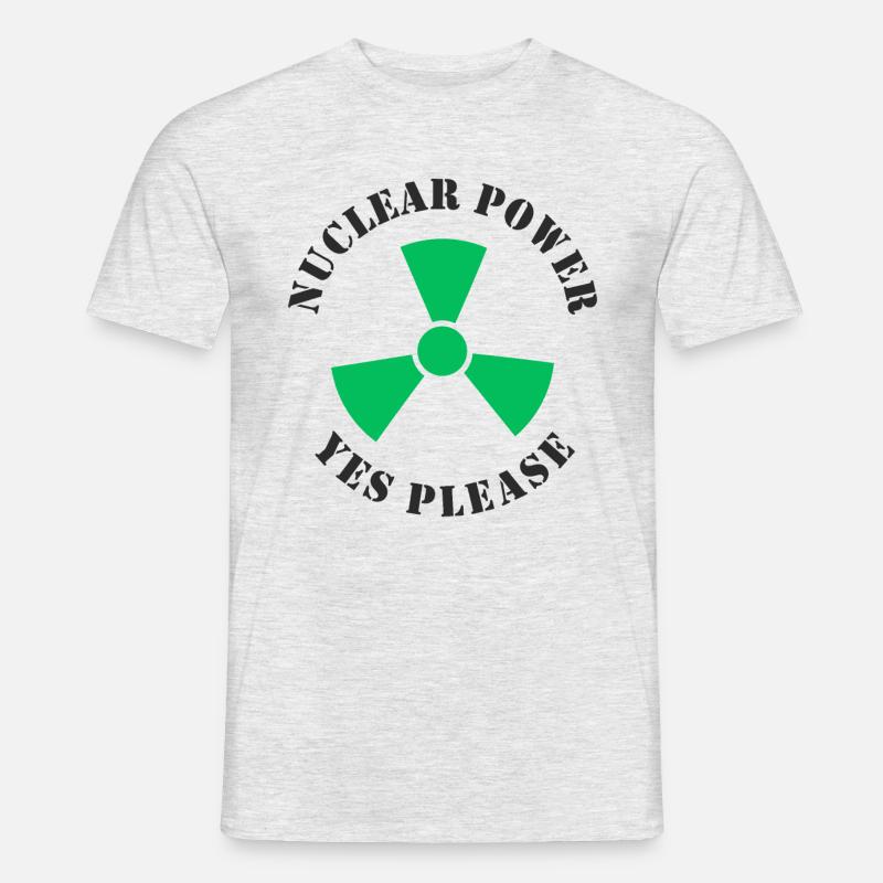 Atomkraft, Ja bitte, Kernenergie - Männer T-Shirt - Grau meliert
