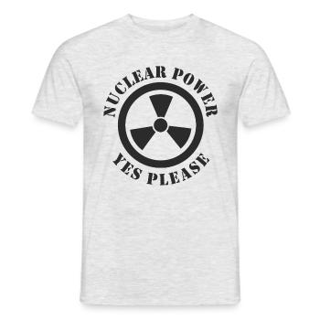 L’énergie nucléaire, oui s’il vous plaît, l’énergie nucléaire - T-shirt homme - gris chiné - Devant - AI Model Male 178 dark (178cm)