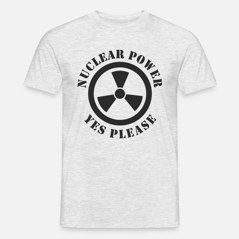 Atomkraft, Ja bitte, Kernenergie - Männer T-Shirt - Grau meliert