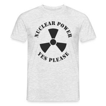 Nuclear Power, Yes Please, Nuclear Energy - Men's T-Shirt - heather grey - Front - AI Model Male 178 dark (178cm)