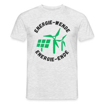 Energiewende Energieende - Männer T-Shirt - Grau meliert - Vorne - AI Model Male 178 dark (178cm)
