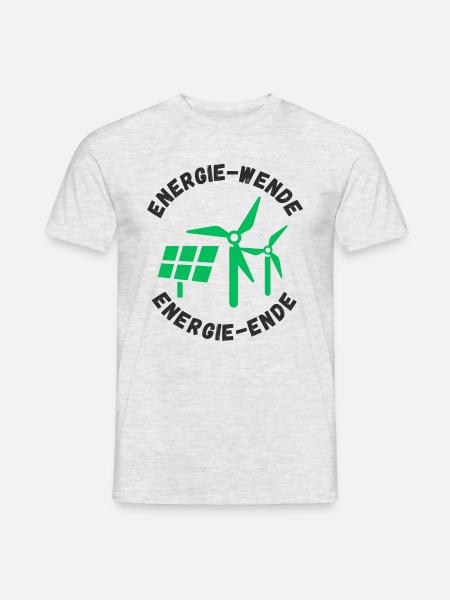 Energiewende Energieende - Männer T-Shirt - Grau meliert