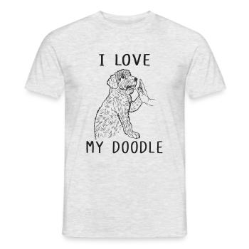 I Love My Doodle Ich Liebe meinen Doodle Mama - Männer T-Shirt - Grau meliert - Vorne - AI Model Male 178 dark (178cm)
