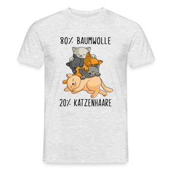 Katzen 80% Baumwolle 20% Katzenhaare - Männer T-Shirt - Grau meliert - Vorne - AI Model Male 178 dark (178cm)
