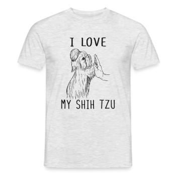 I Love My Shih Tzu J’aime Shih Tzu - T-shirt homme - gris chiné - Devant - AI Model Male 178 dark (178cm)