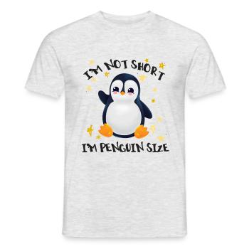 Pinguin I'm Not Short I'm Penguin Size - Men's T-Shirt - heather grey - Front - AI Model Male 178 dark (178cm)