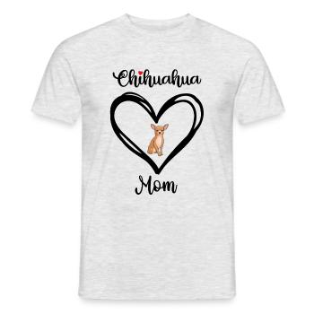 Chihuahua Mom Heart Chihuahua Mama - Men's T-Shirt - heather grey - Front - AI Model Male 178 dark (178cm)