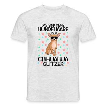 Das sind keine Hundehaare Chihuahua Glitzer - Männer T-Shirt - Grau meliert - Vorne - AI Model Male 178 dark (178cm)