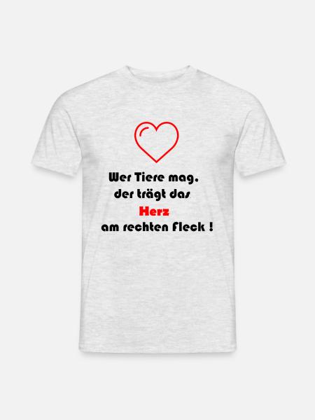 Tierlieb - Männer T-Shirt - Grau meliert