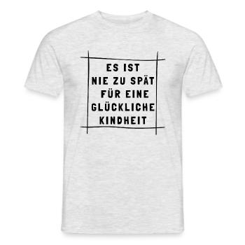 it is never too late - Men's T-Shirt - heather grey - Front - AI Model Male 178 dark (178cm)