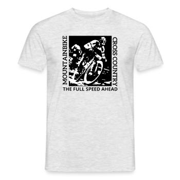 MTB XCO Mountain Bike Cross Country - Men's T-Shirt - heather grey - Front - AI Model Male 178 dark (178cm)