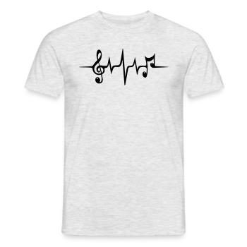 Musique classique House Dance Electro Dub clé note - T-shirt homme - gris chiné - Devant - AI Model Male 178 dark (178cm)