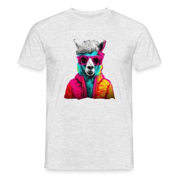 Funny Lama for Funny People - Men's T-Shirt - heather grey - Front - AI Model Male 178 dark (178cm)