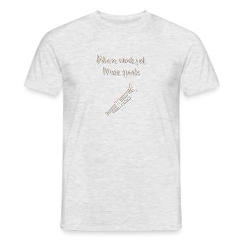 music - Men's T-Shirt - heather grey - Front - AI Model Male 178 dark (178cm)
