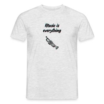 music - Men's T-Shirt - heather grey - Front - AI Model Male 178 dark (178cm)