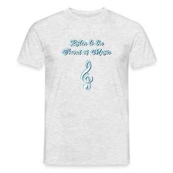music - Men's T-Shirt - heather grey - Front - AI Model Male 178 dark (178cm)