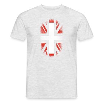 Drapeau Suisse Suisse - Swiss et UK Pride - T-shirt homme - gris chiné - Devant - AI Model Male 178 dark (178cm)