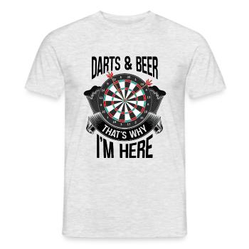 Jeu de fléchettes sport disant idée cadeau - T-shirt homme - gris chiné - Devant - AI Model Male 178 dark (178cm)