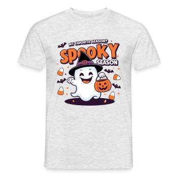 Funny Spooky Season Ghost Design - Men's T-Shirt - heather grey - Front - AI Model Male 178 dark (178cm)