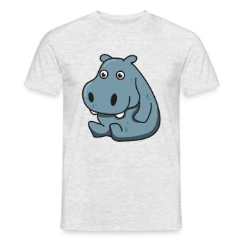 Hippopotame cadeau Hippo animal comique enfant mignon - T-shirt homme - gris chiné - Devant - AI Model Male 178 dark (178cm)